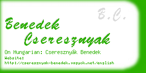 benedek cseresznyak business card