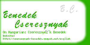 benedek cseresznyak business card